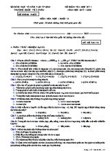 Đề kiểm tra học kỳ I môn Hóa học Lớp 12 - Mã đề 135 - Năm học 2019-2020 - Trường quốc tế Á Châu